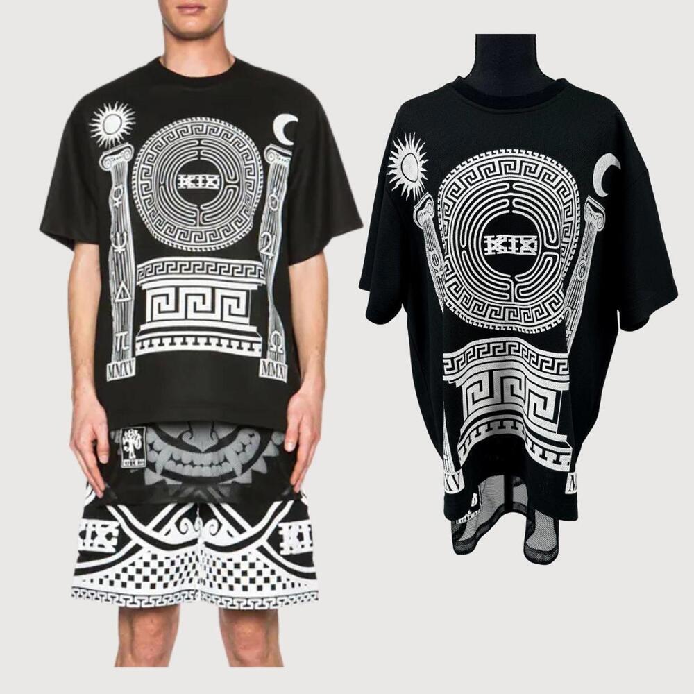 RARE KTZ Grecian Column Layered Mesh Tee Black L Archive
